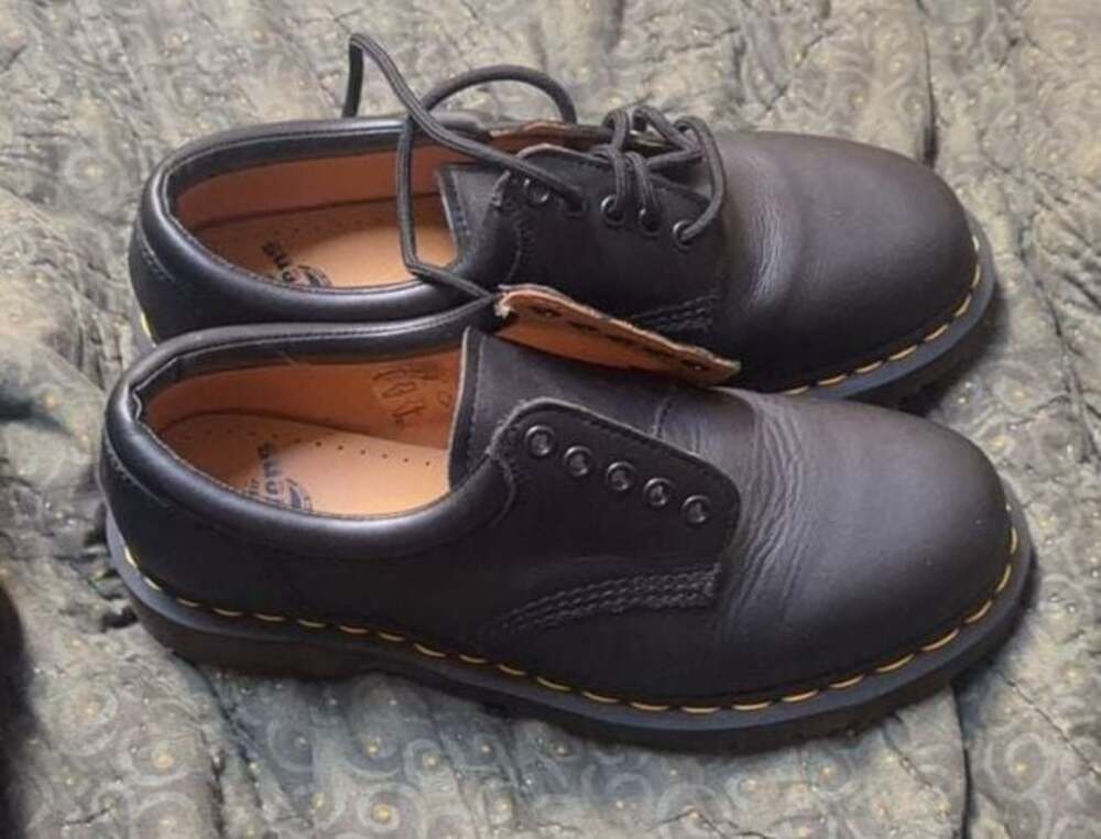 Dr. Martens 8053 Black Leather Padded Collar Shoes